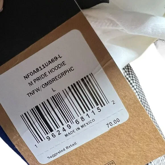 The North Face Hoodie Mens L White Outdoor Together Colorful Adventure Orange - Picture 3 of 5